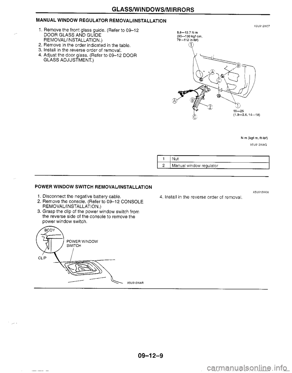 MAZDA MX-5 1999  Workshop Manual 