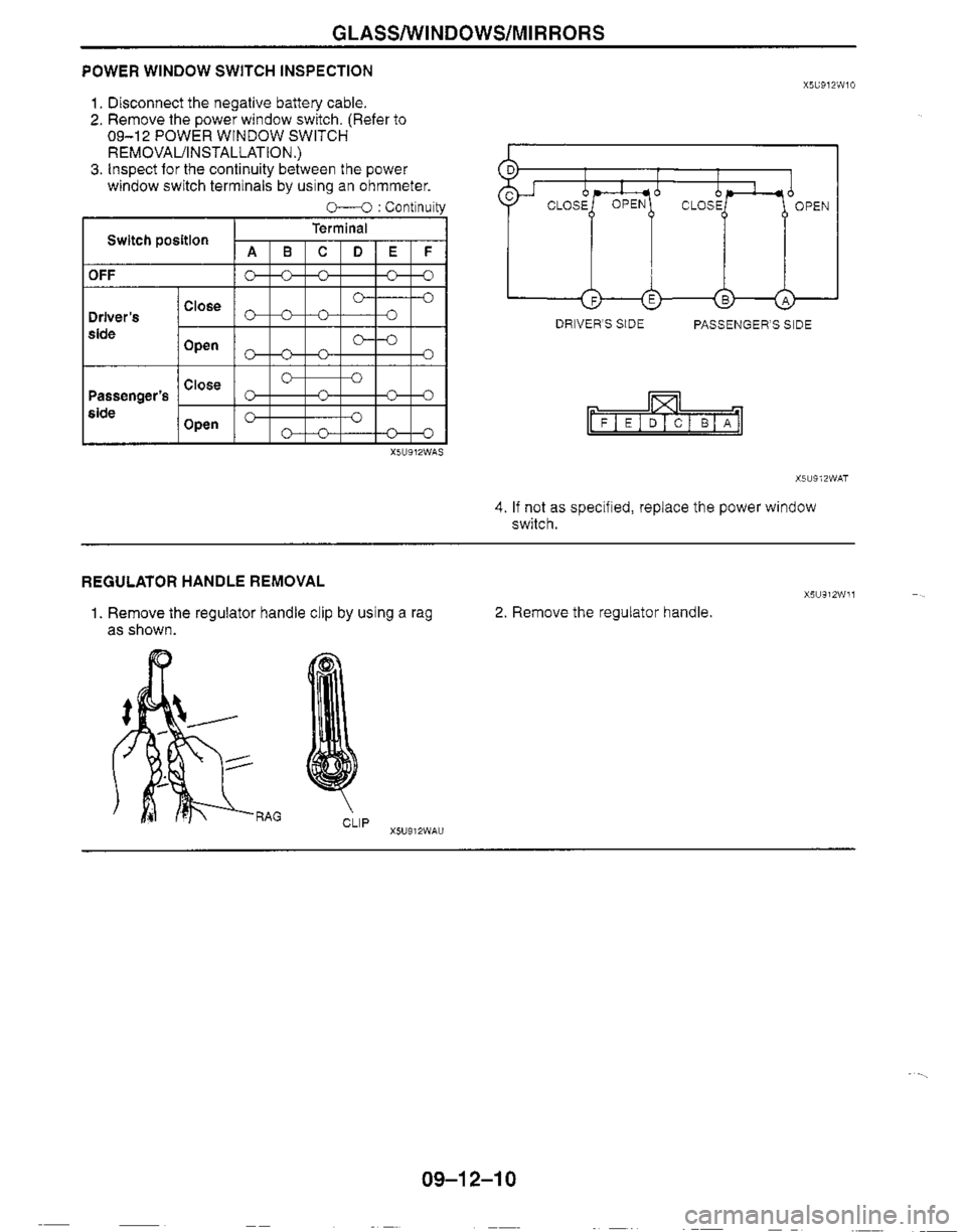 MAZDA MX-5 1999  Workshop Manual 
