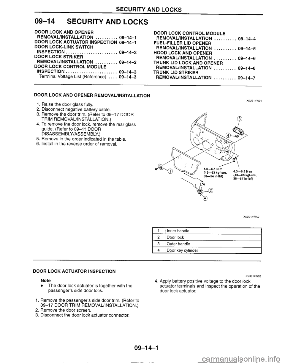 MAZDA MX-5 1999  Workshop Manual 