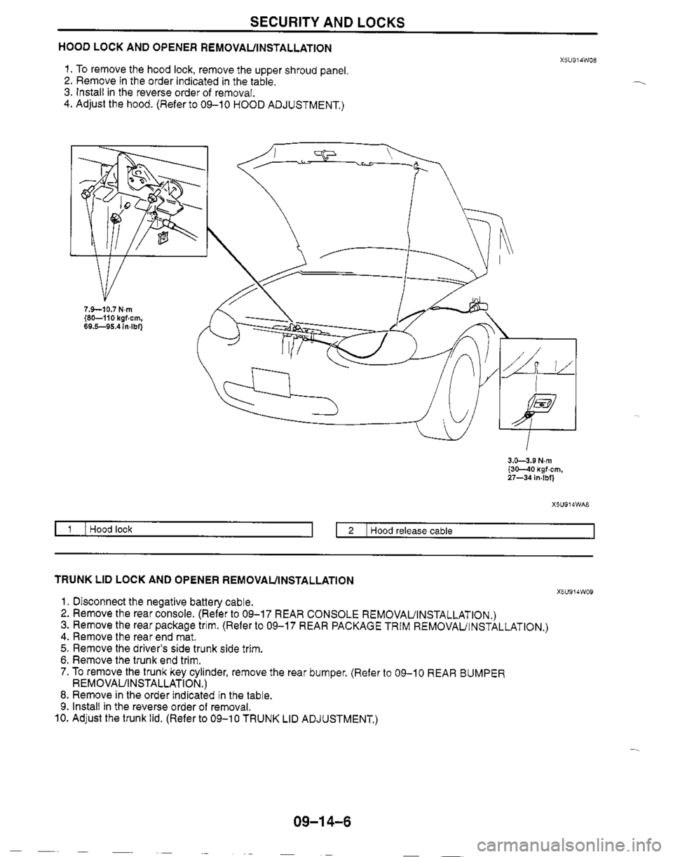 MAZDA MX-5 1999  Workshop Manual 