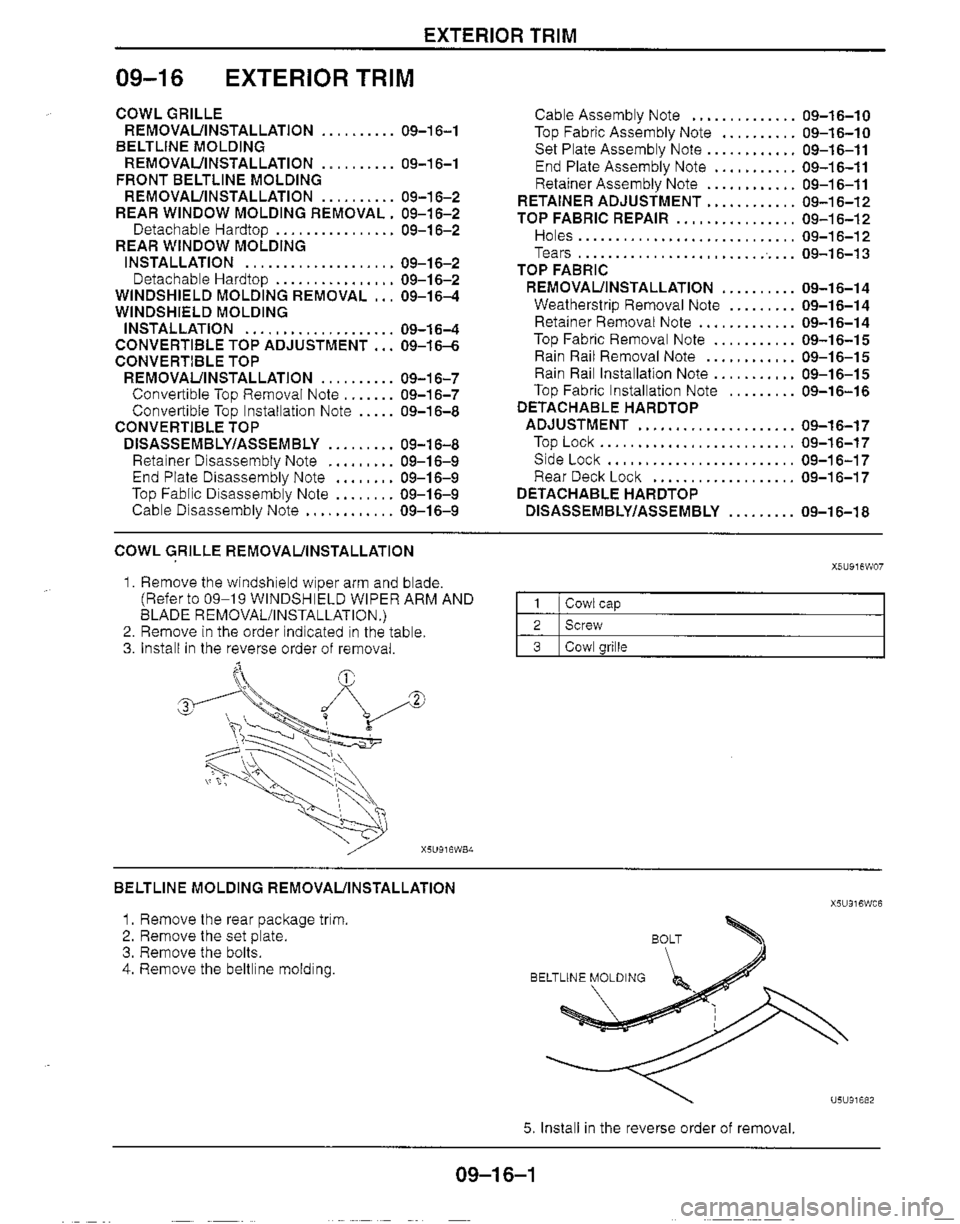 MAZDA MX-5 1999  Workshop Manual 