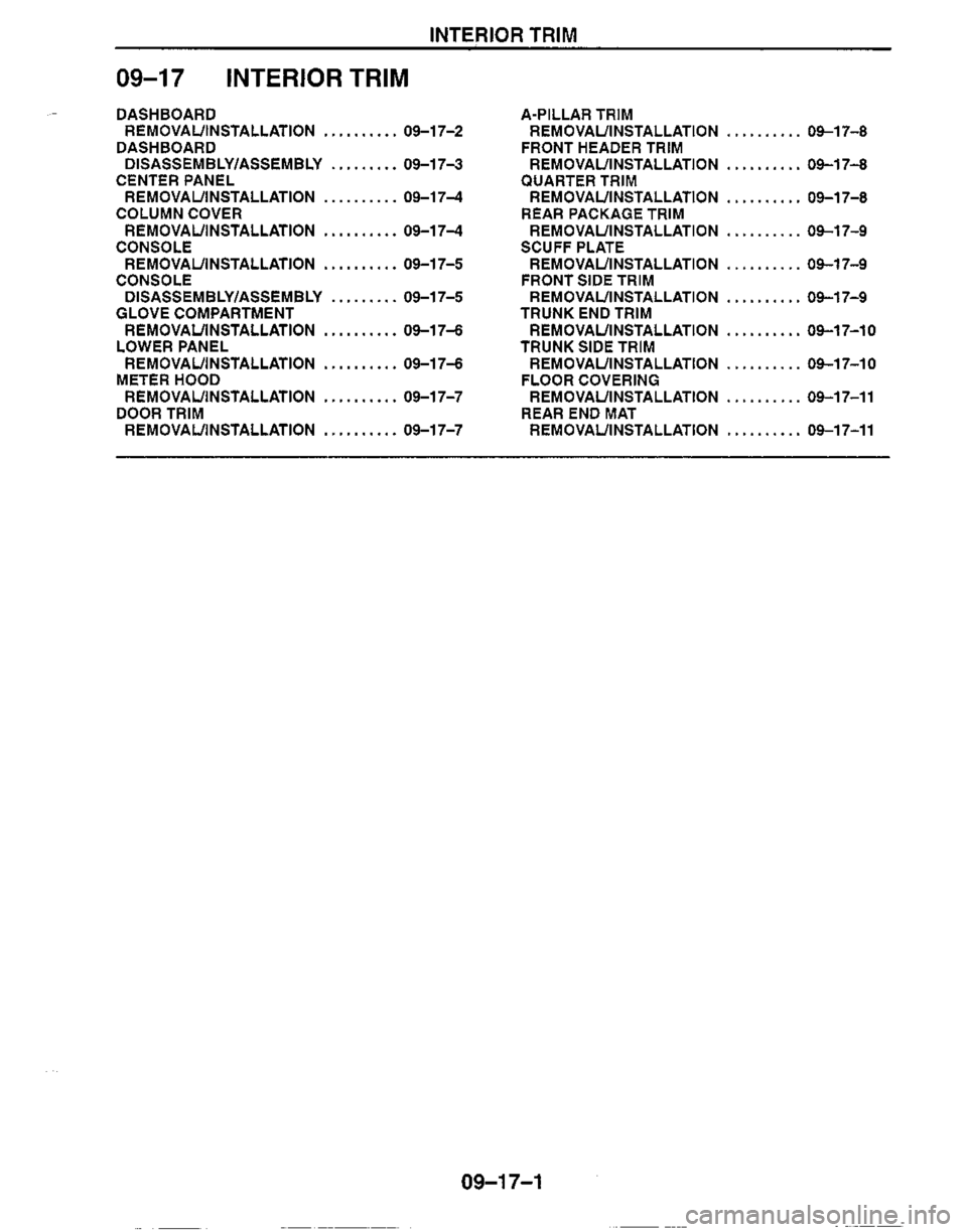 MAZDA MX-5 1999  Workshop Manual 