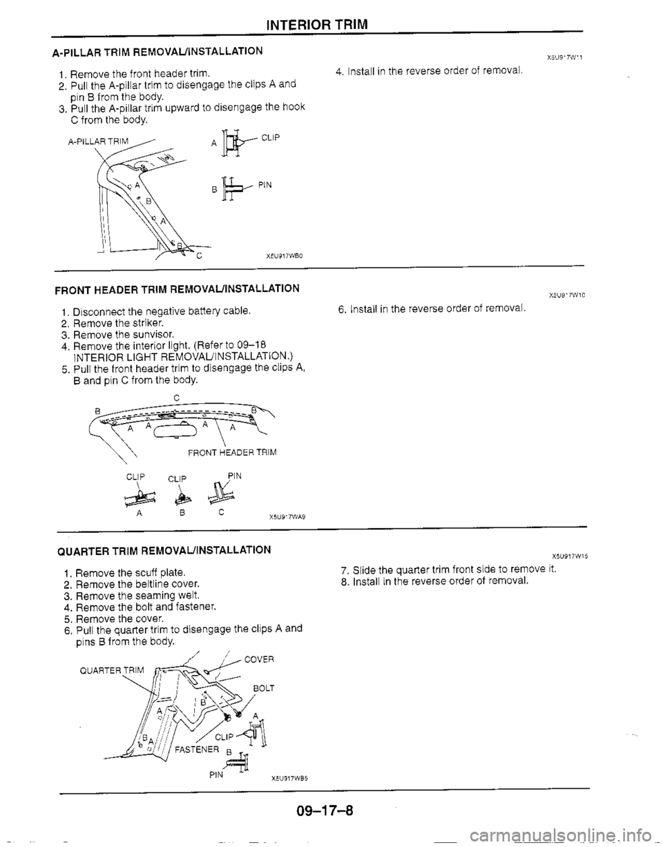 MAZDA MX-5 1999  Workshop Manual 
