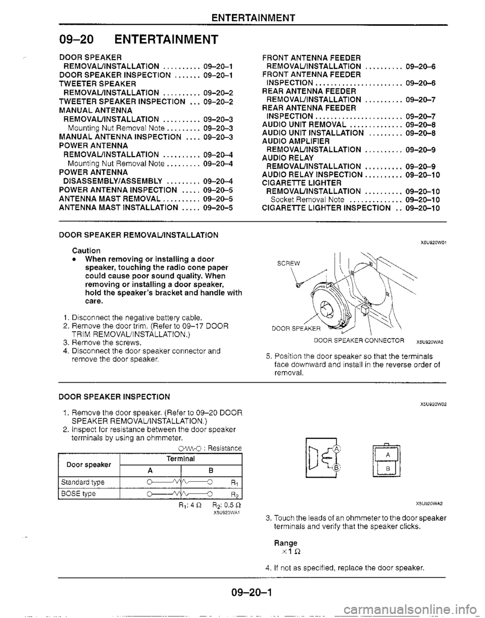 MAZDA MX-5 1999  Workshop Manual 