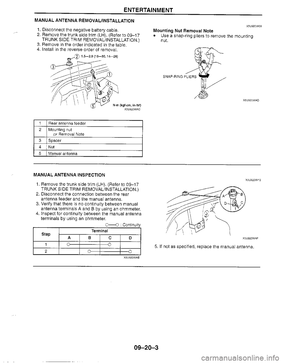 MAZDA MX-5 1999  Workshop Manual 