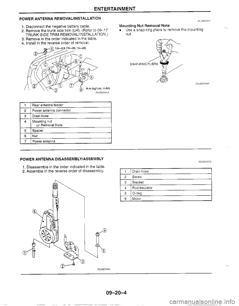 MAZDA MX-5 1999  Workshop Manual 