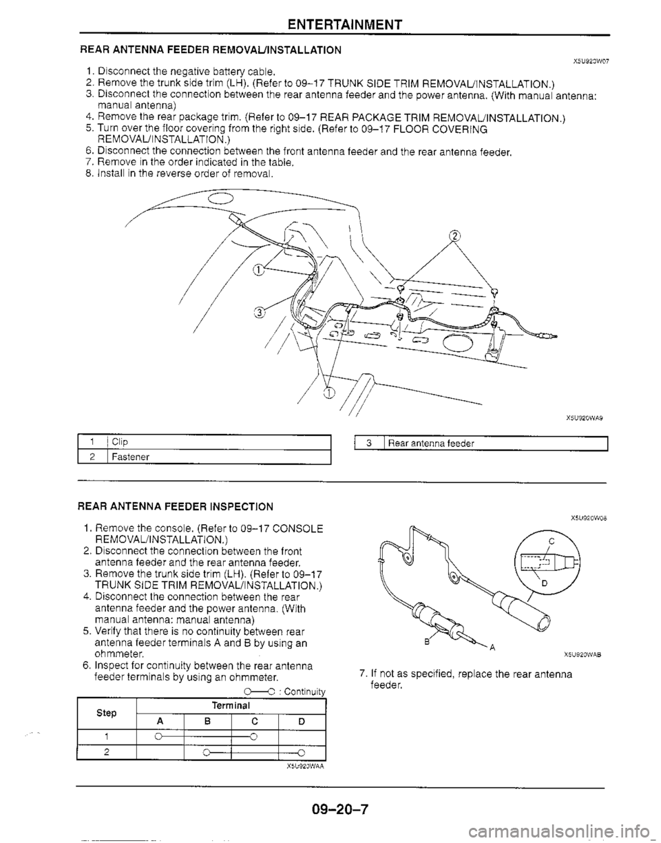 MAZDA MX-5 1999  Workshop Manual 