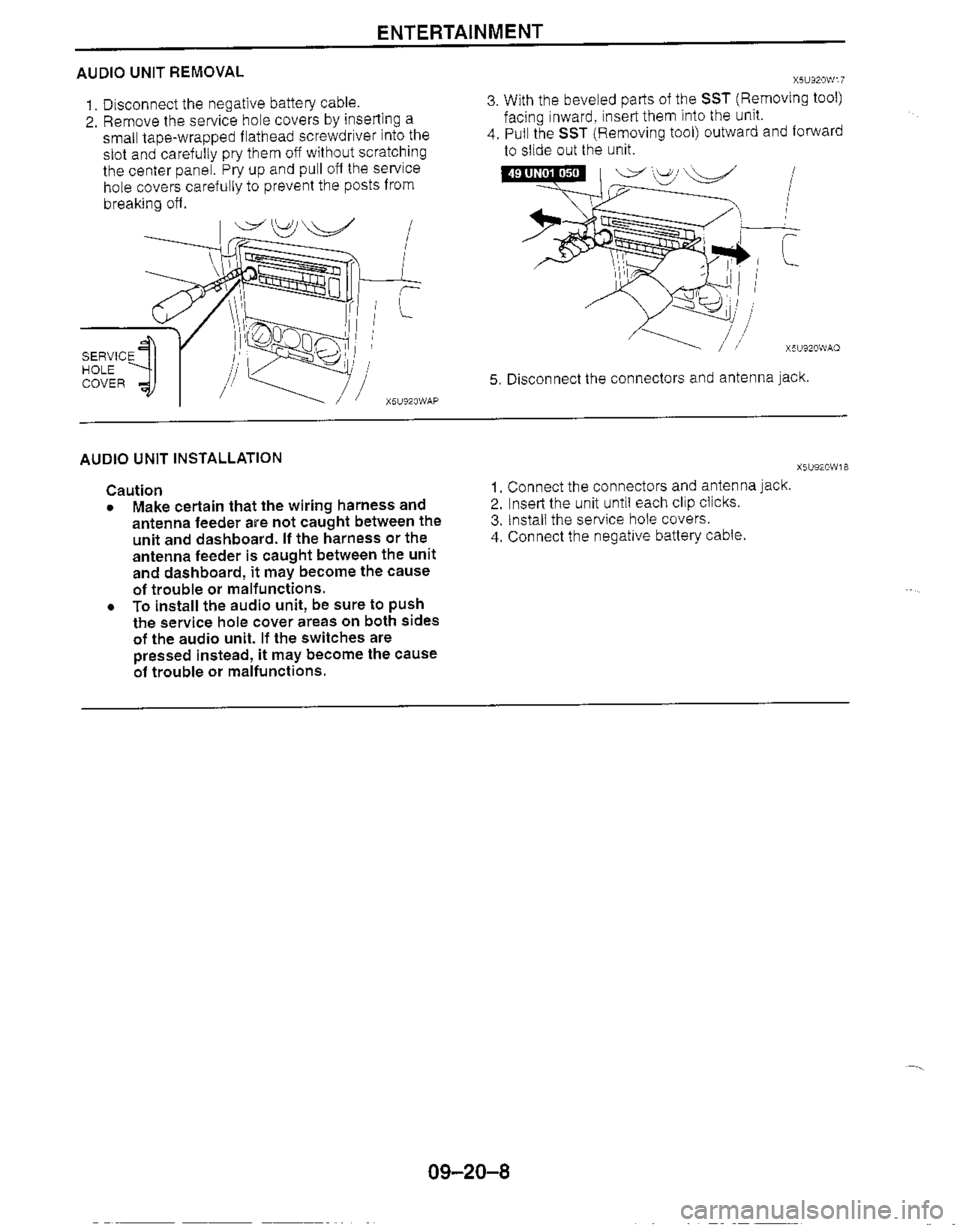 MAZDA MX-5 1999  Workshop Manual 
