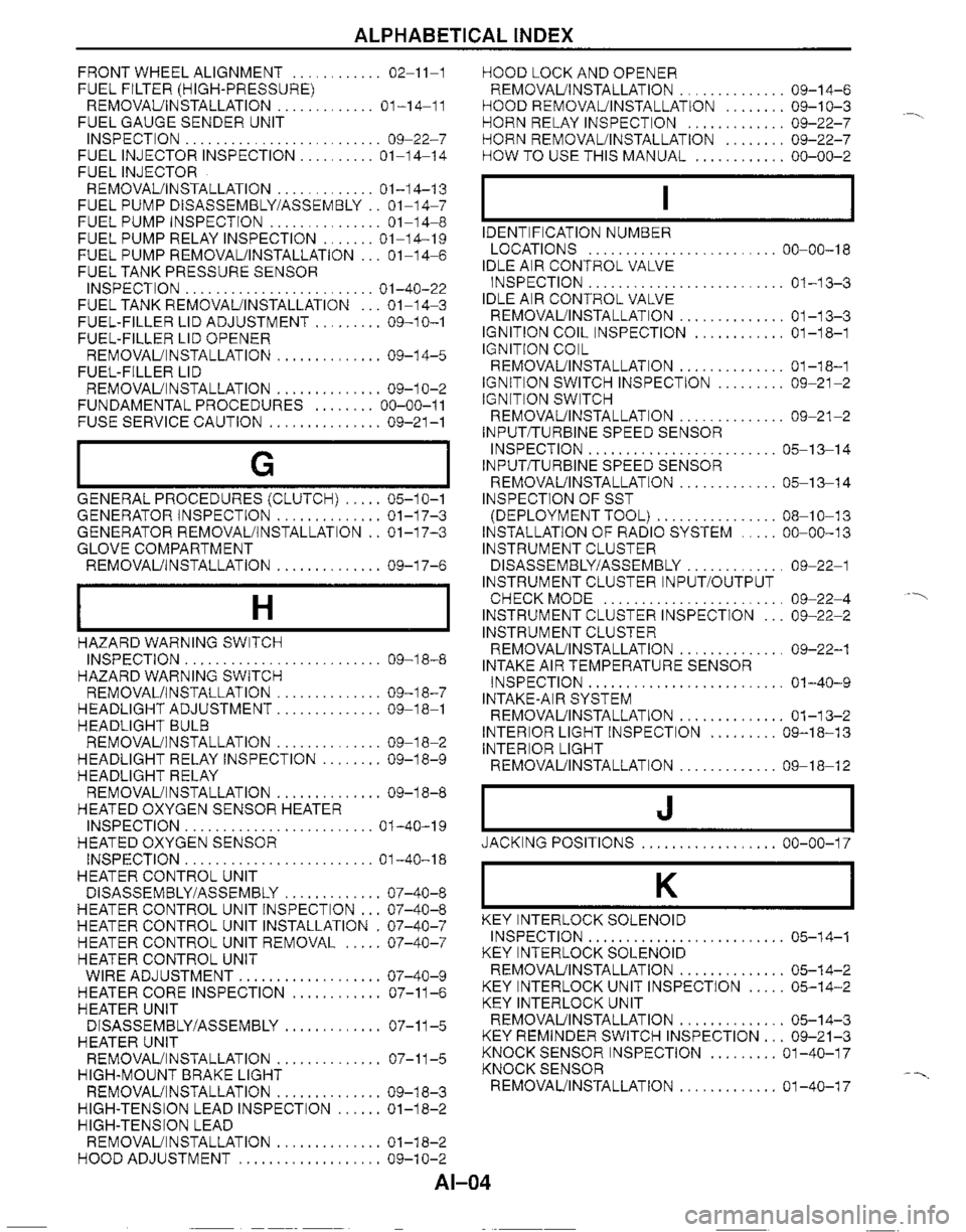 MAZDA MX-5 1999  Workshop Manual 