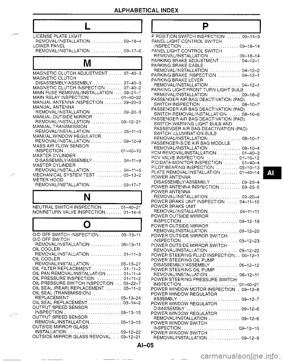 MAZDA MX-5 1999  Workshop Manual 