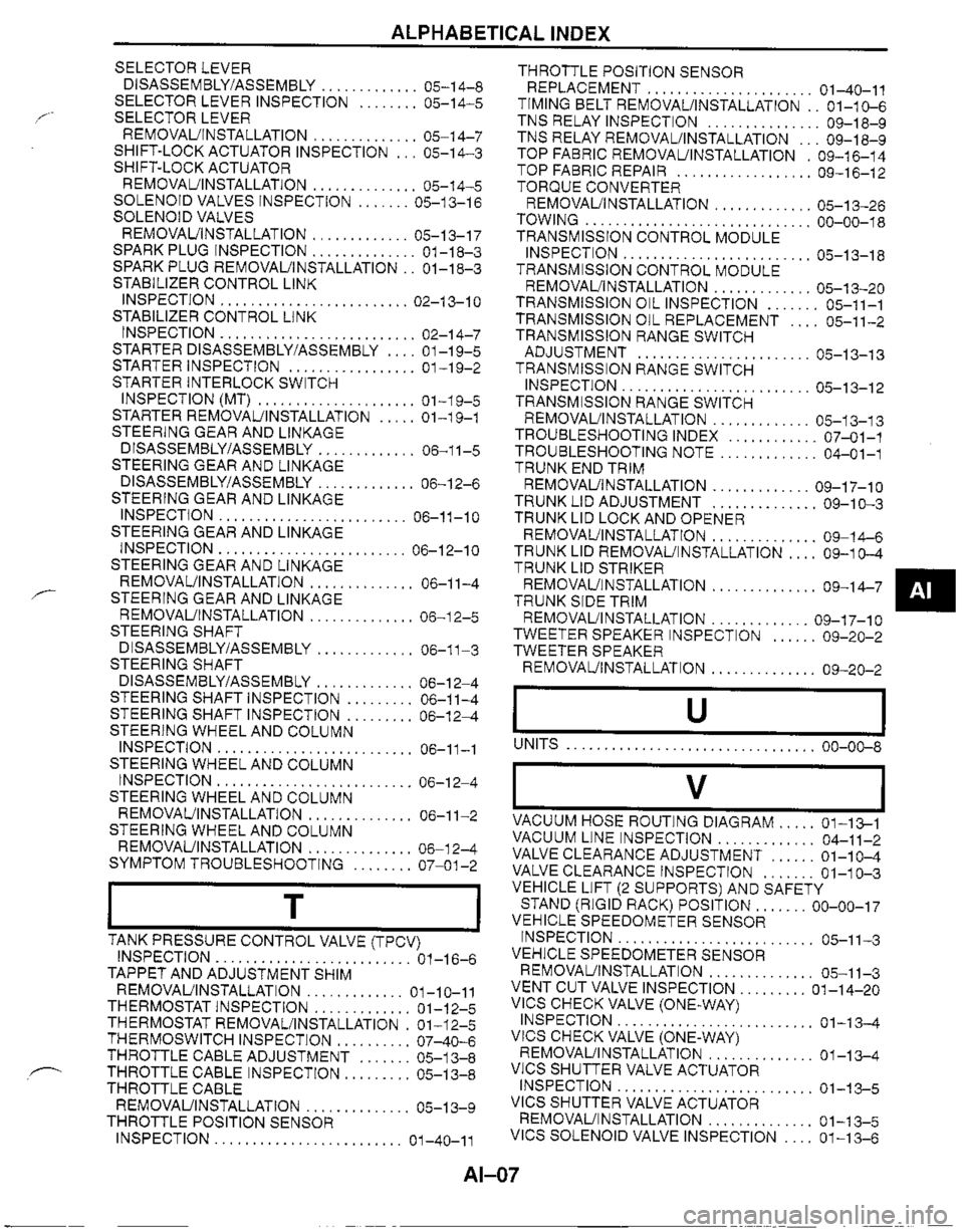 MAZDA MX-5 1999  Workshop Manual 