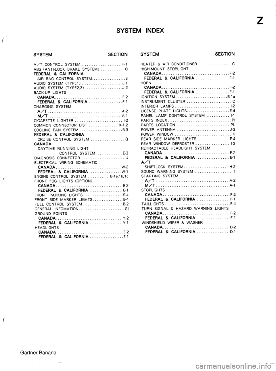 MAZDA MX-5 1994  Workshop Manual  Gartner Banana  