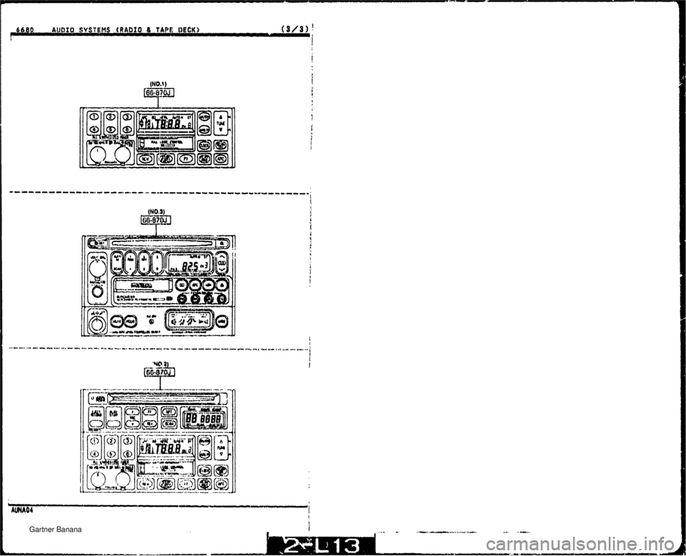 MAZDA MX-5 1994  Workshop Manual 6680 AUDIO SYSTEMS (RADIO 8 TAPE DECK) I   Gartner Banana  