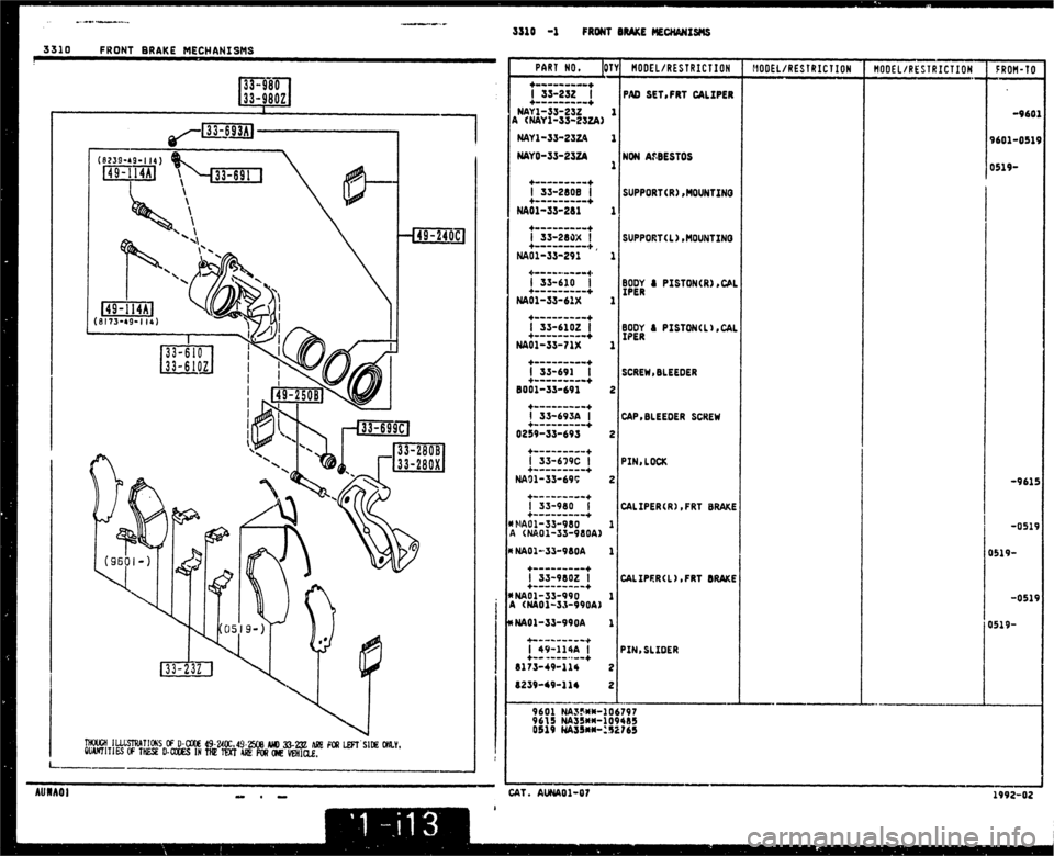 MAZDA MX-5 1990  Workshop Manual 