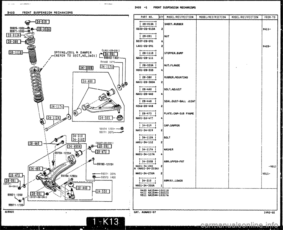 MAZDA MX-5 1990  Workshop Manual 