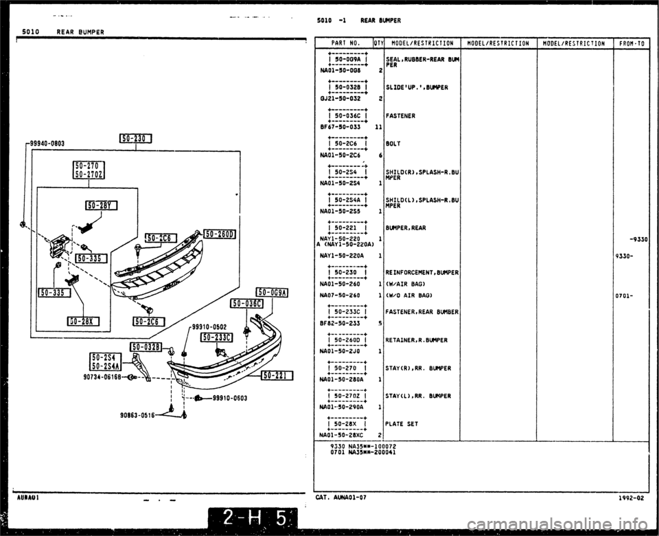 MAZDA MX-5 1990  Workshop Manual 