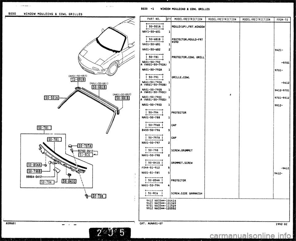MAZDA MX-5 1990  Workshop Manual 