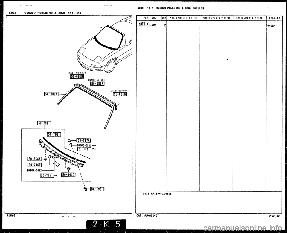 MAZDA MX-5 1990  Workshop Manual 