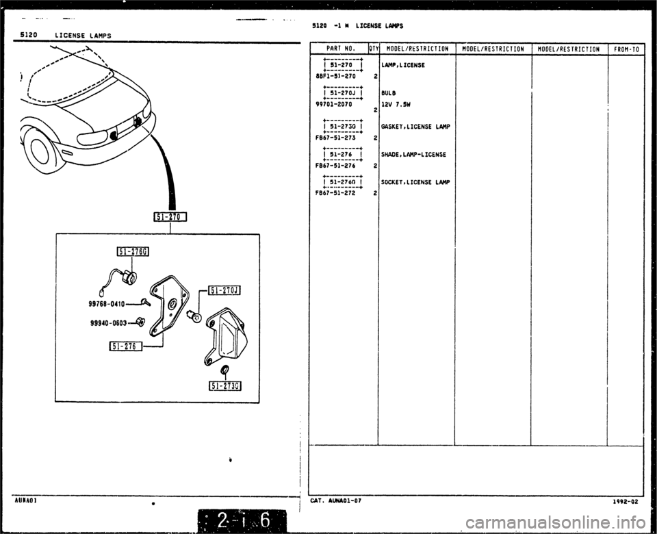 MAZDA MX-5 1990  Workshop Manual 