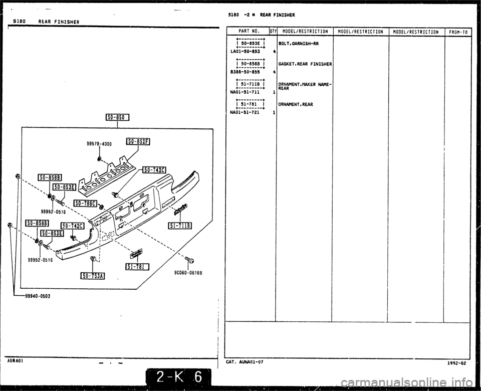 MAZDA MX-5 1990  Workshop Manual 