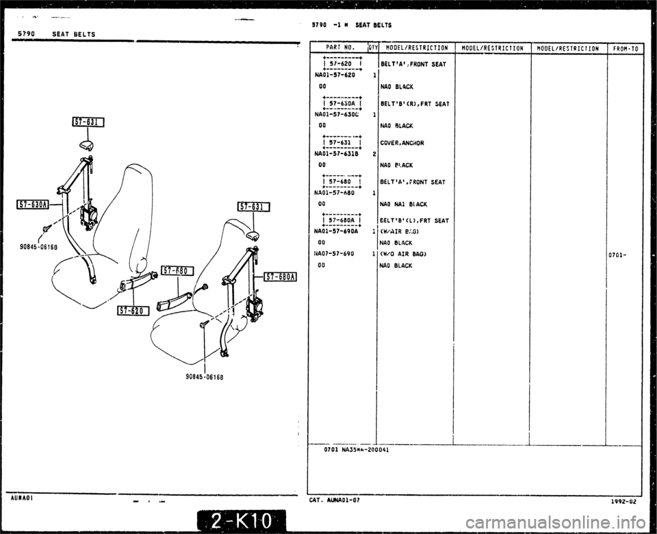 MAZDA MX-5 1990  Workshop Manual 