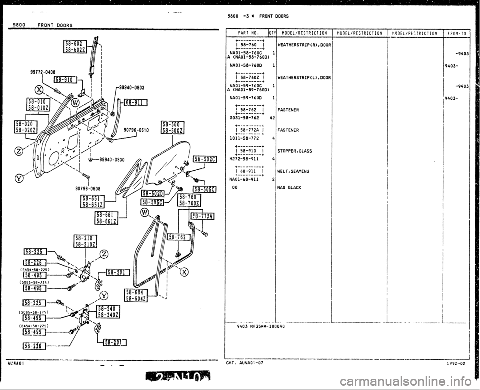 MAZDA MX-5 1990  Workshop Manual 