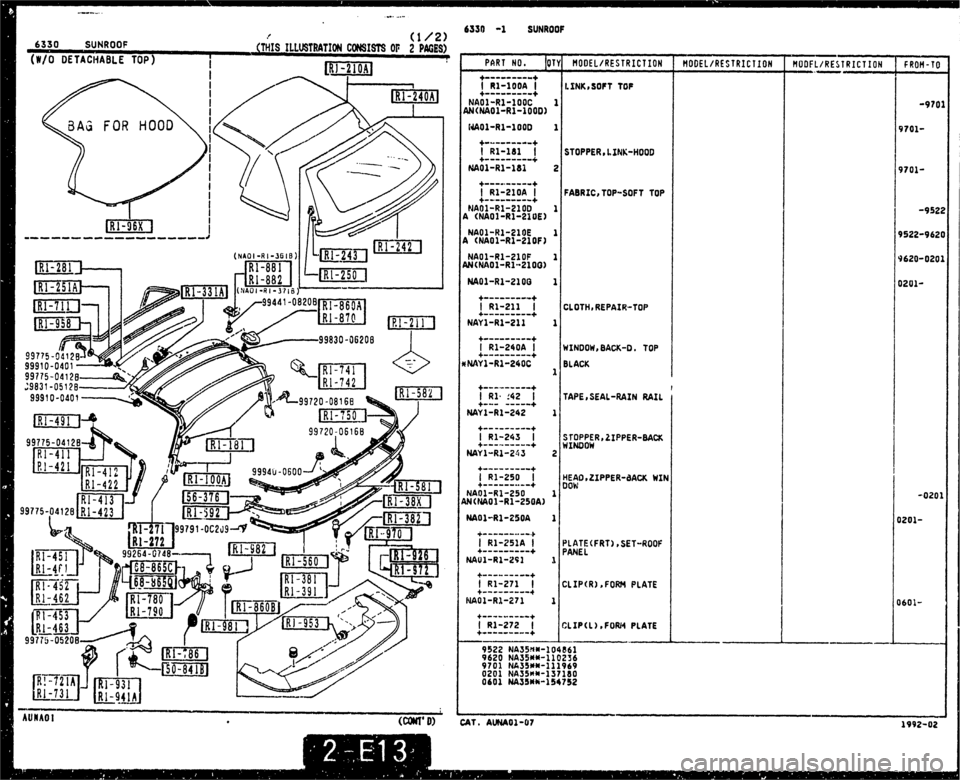MAZDA MX-5 1990  Workshop Manual 