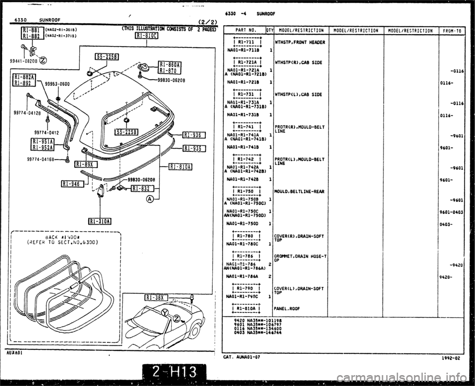 MAZDA MX-5 1990  Workshop Manual 
