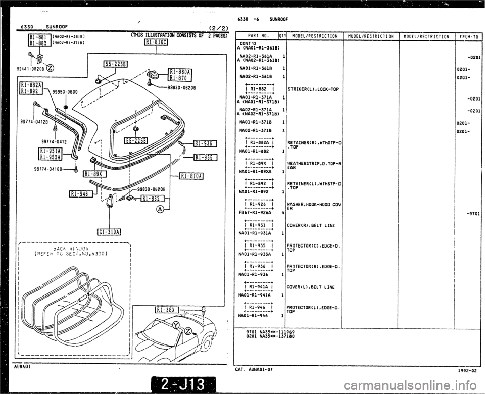 MAZDA MX-5 1990  Workshop Manual 