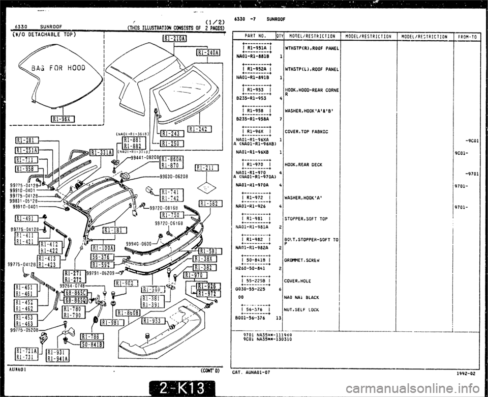 MAZDA MX-5 1990  Workshop Manual 