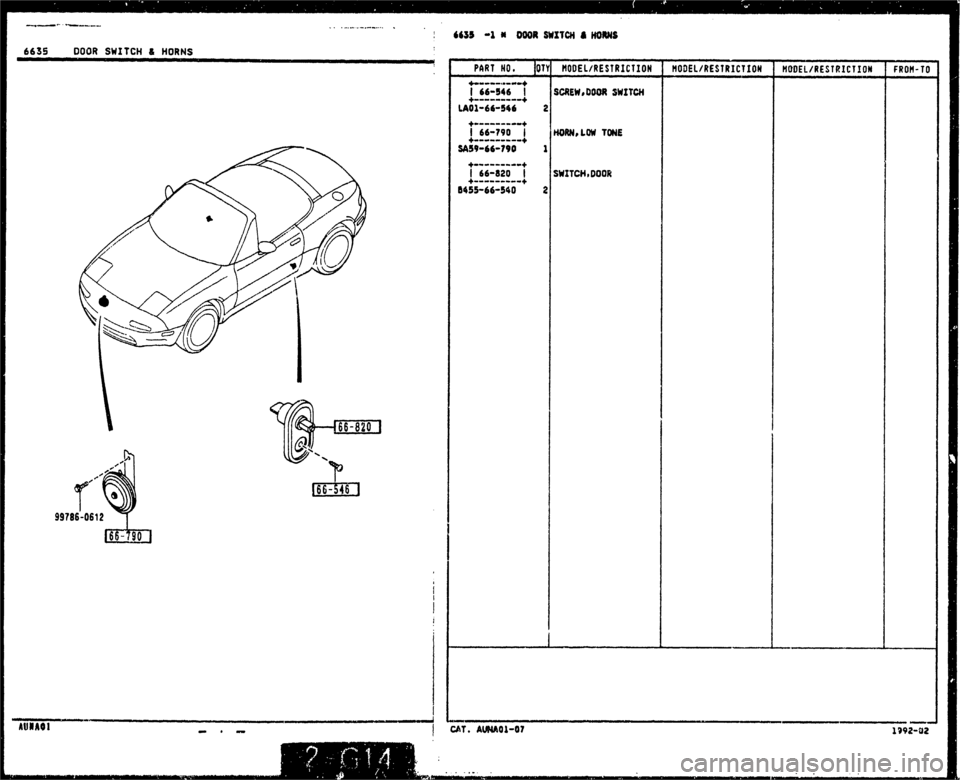 MAZDA MX-5 1990  Workshop Manual 