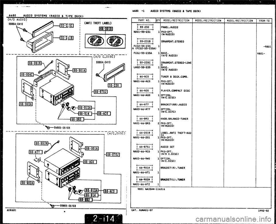 MAZDA MX-5 1990  Workshop Manual 