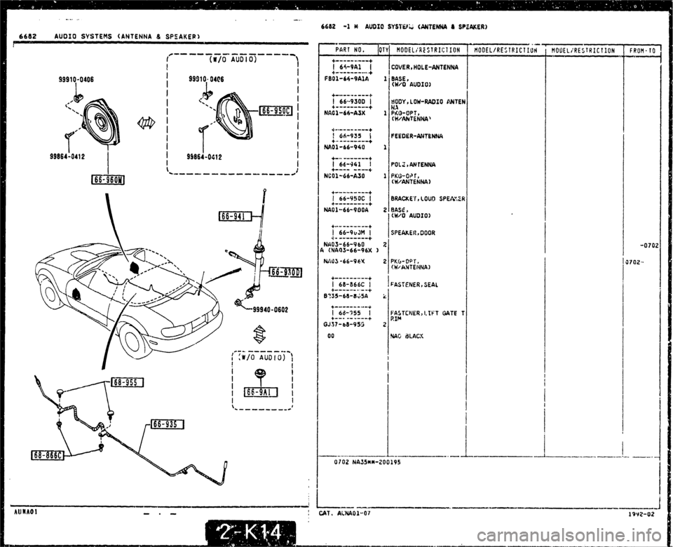 MAZDA MX-5 1990  Workshop Manual 