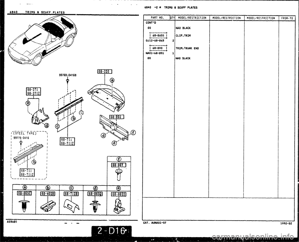 MAZDA MX-5 1990  Workshop Manual 