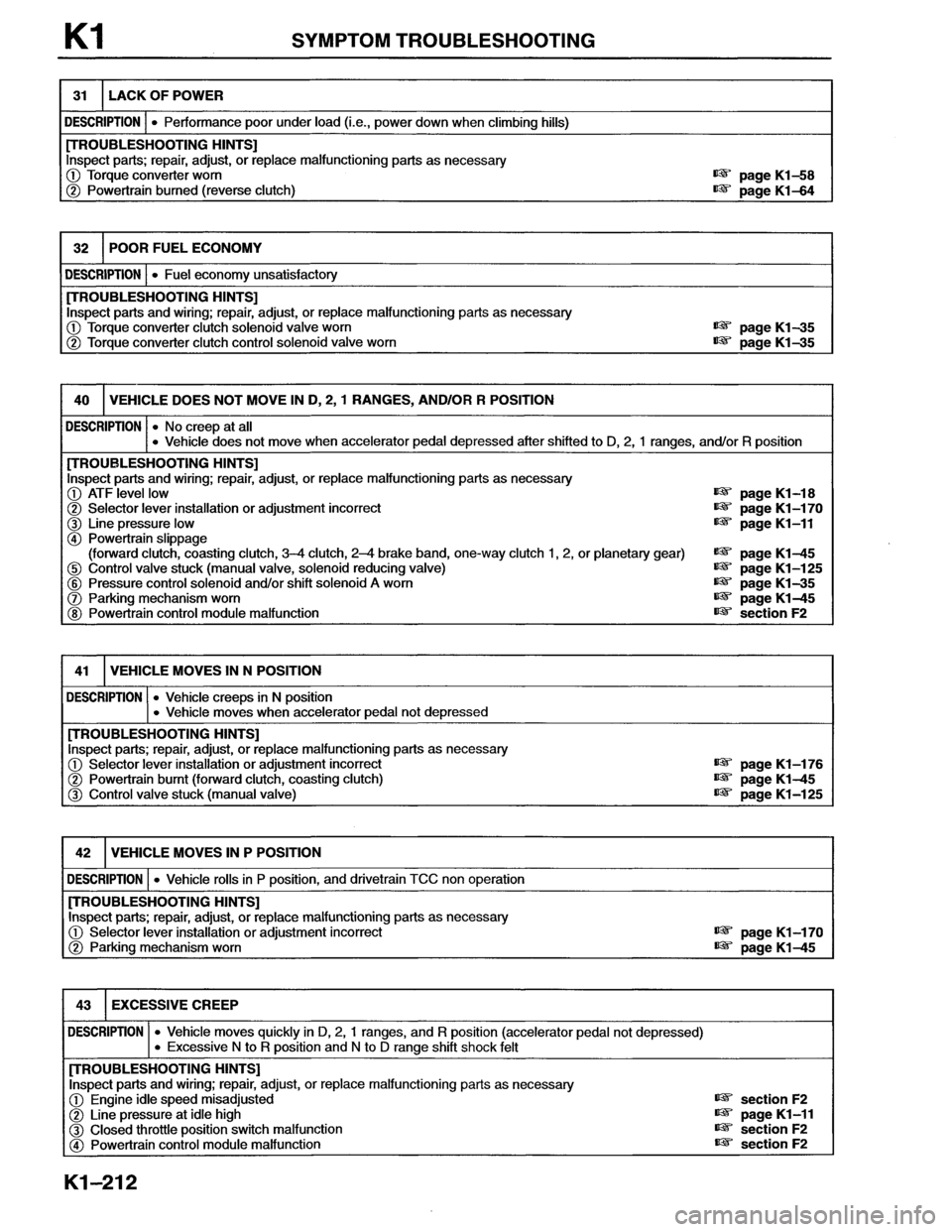 MAZDA MX-6 1996  Workshop Manual 