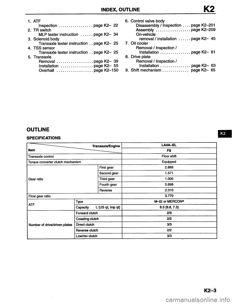 MAZDA MX-6 1996  Workshop Manual 