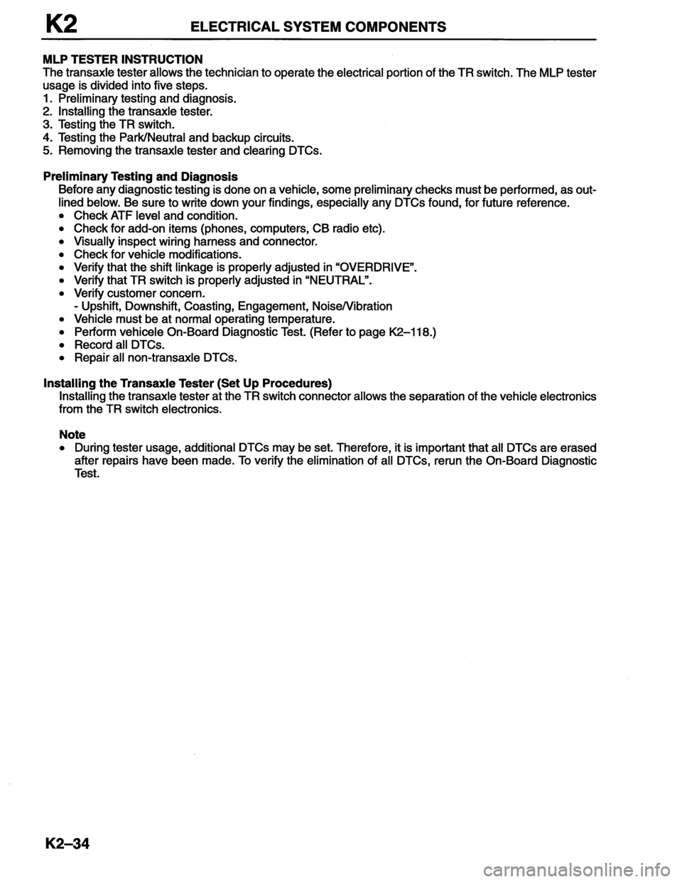 MAZDA MX-6 1996  Workshop Manual 