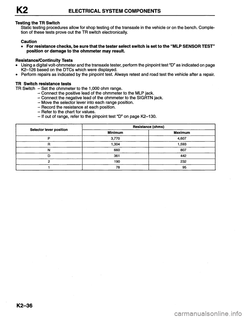 MAZDA MX-6 1996  Workshop Manual 