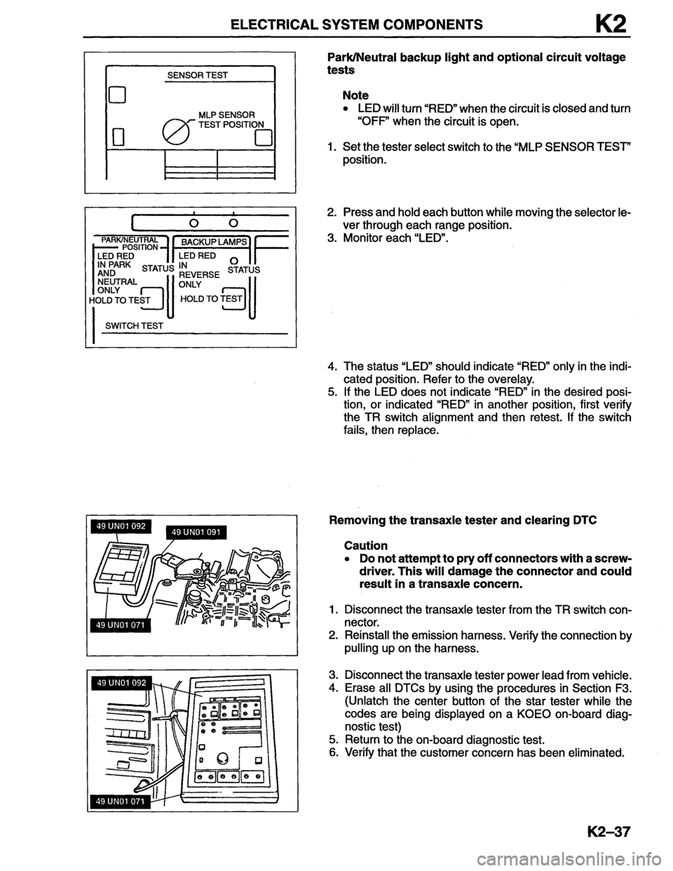 MAZDA MX-6 1996  Workshop Manual 