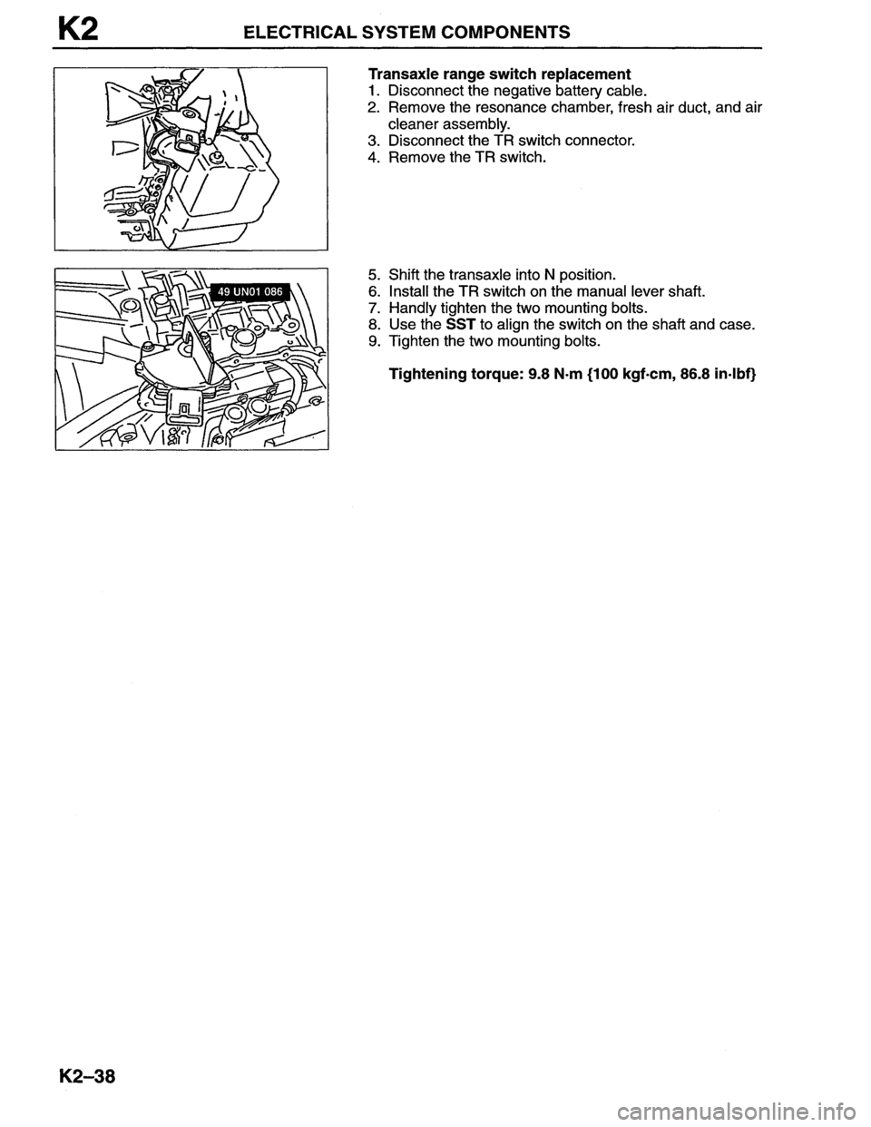 MAZDA MX-6 1996  Workshop Manual 