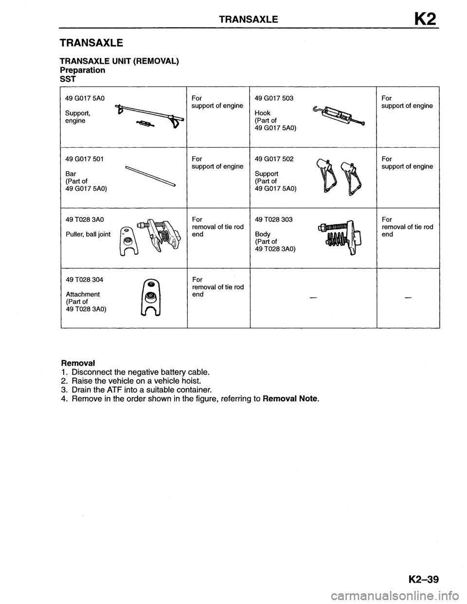 MAZDA MX-6 1996  Workshop Manual 