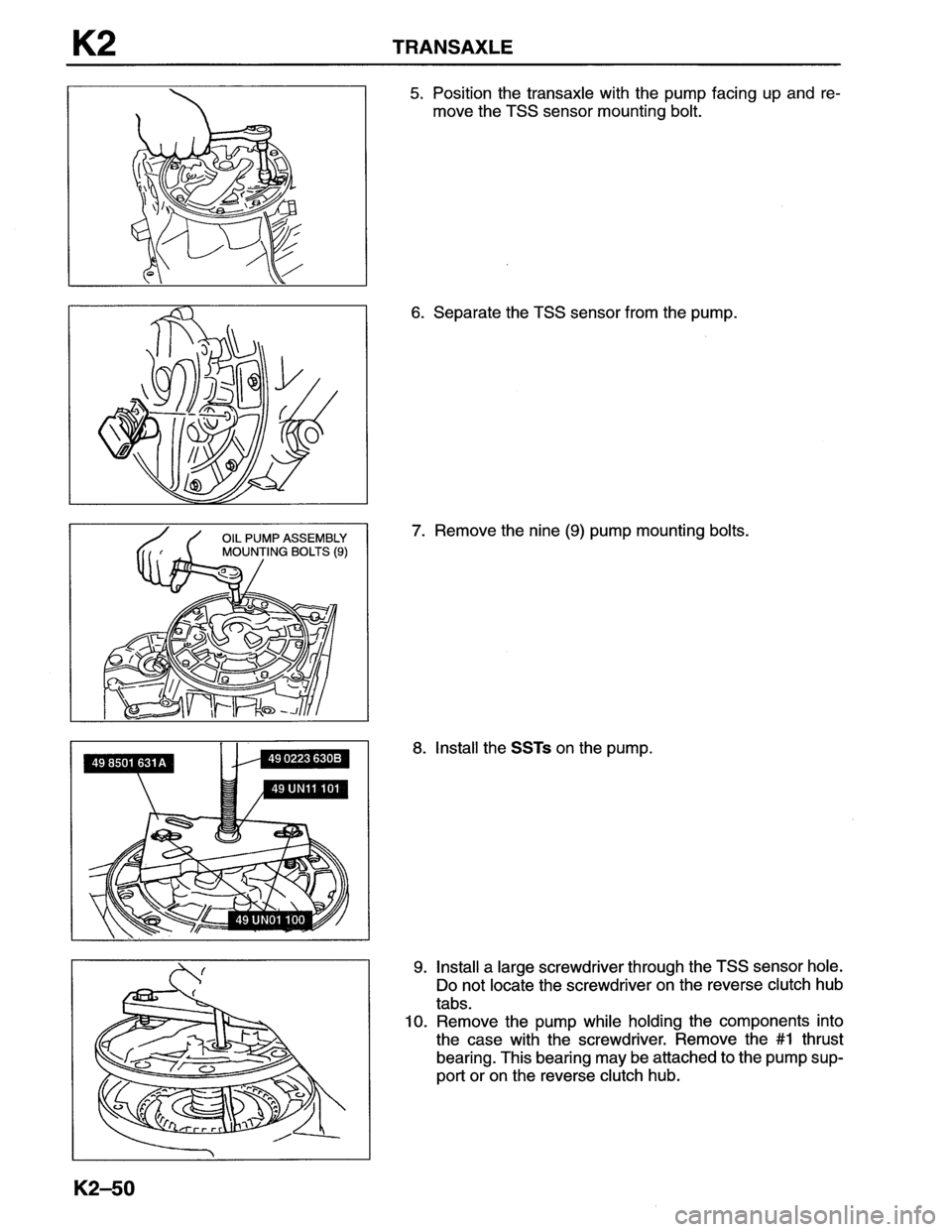 MAZDA MX-6 1996  Workshop Manual 