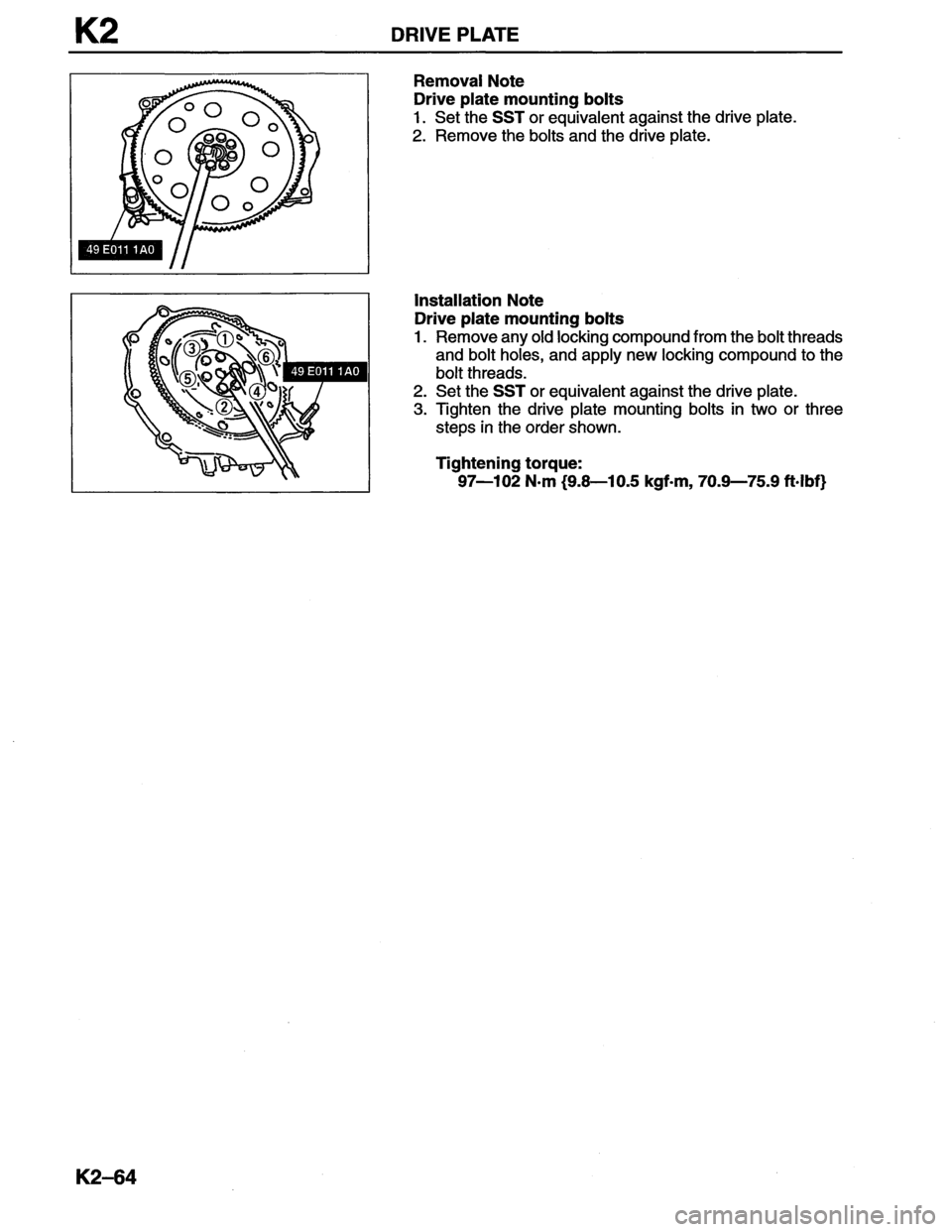 MAZDA MX-6 1996  Workshop Manual 