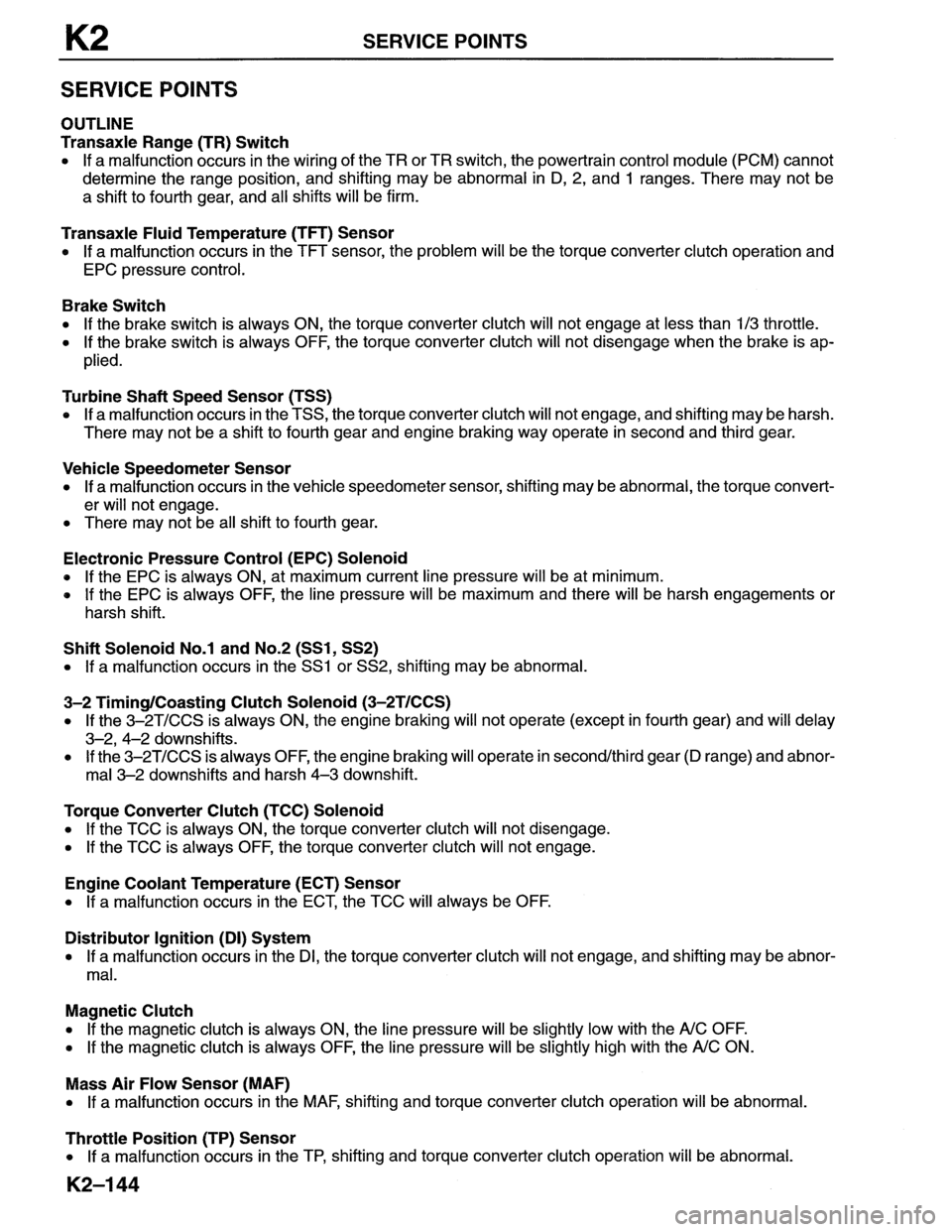 MAZDA MX-6 1996  Workshop Manual 