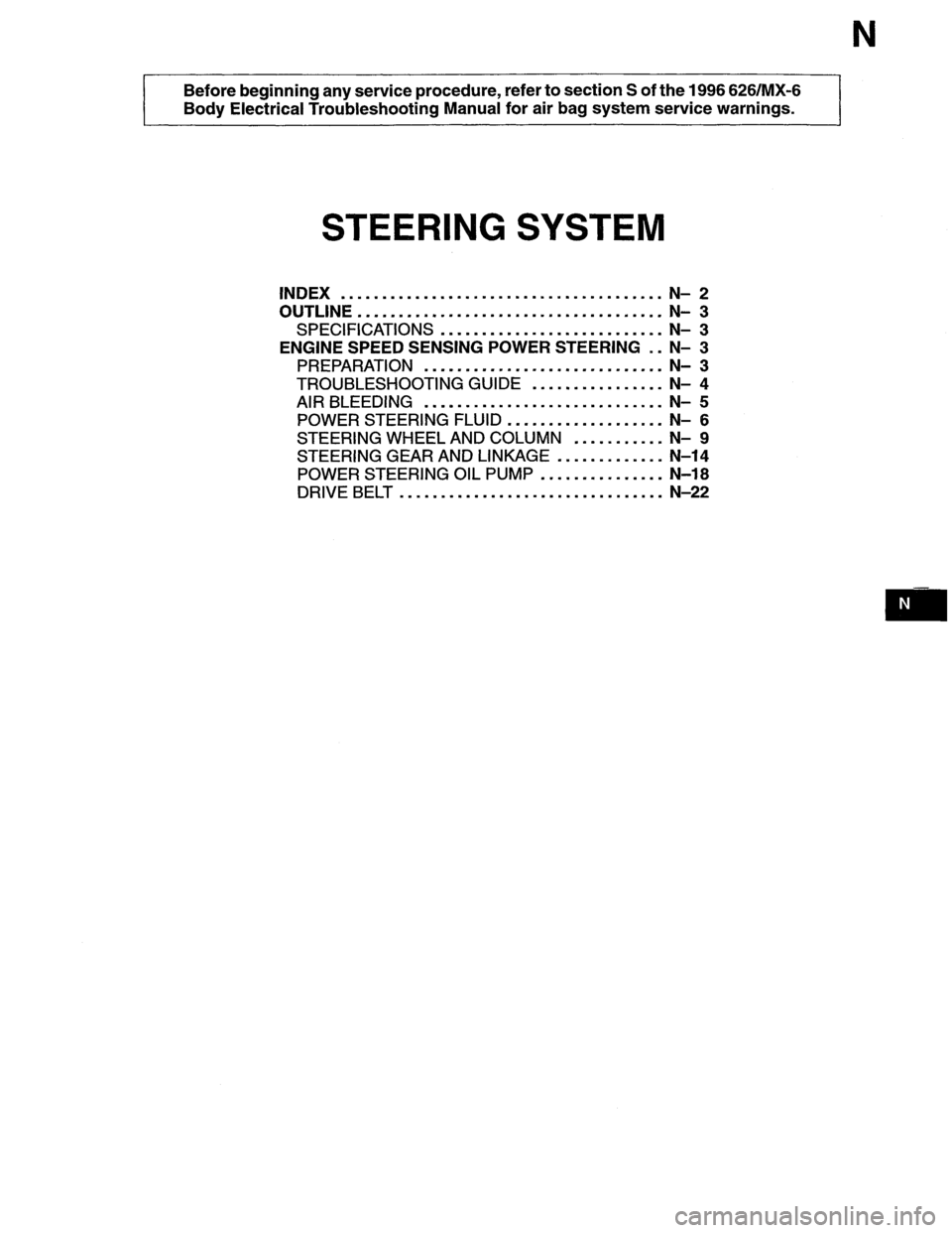 MAZDA MX-6 1996  Workshop Manual 