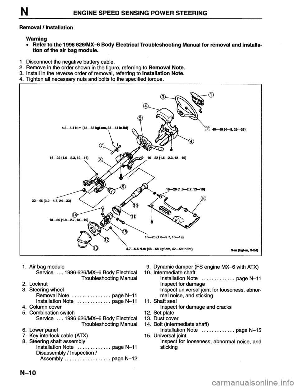 MAZDA MX-6 1996  Workshop Manual 