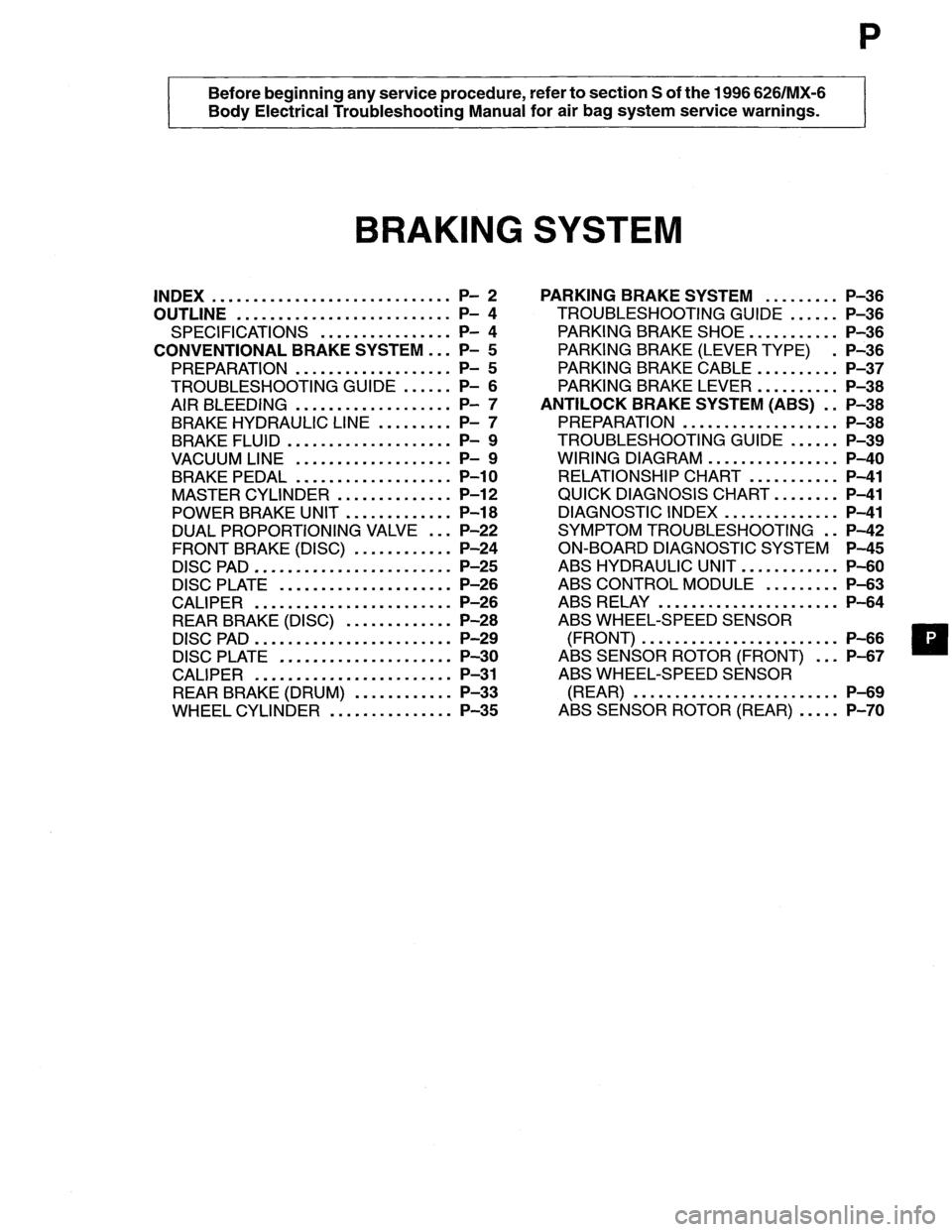 MAZDA MX-6 1996  Workshop Manual 