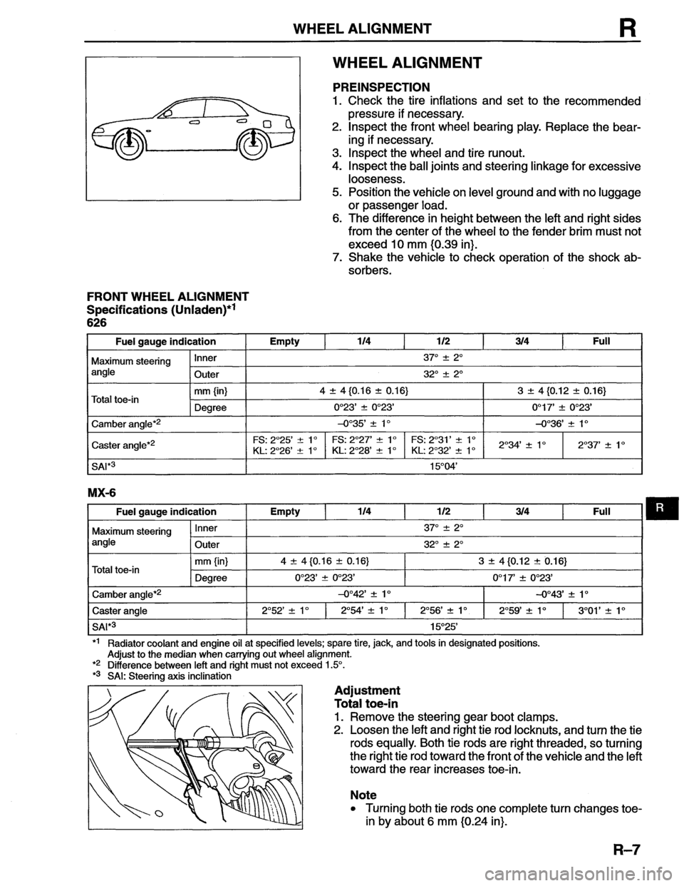 MAZDA MX-6 1996  Workshop Manual 
