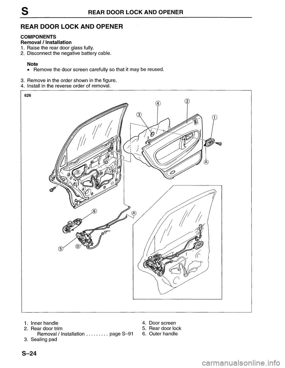 MAZDA MX-6 1996  Workshop Manual 