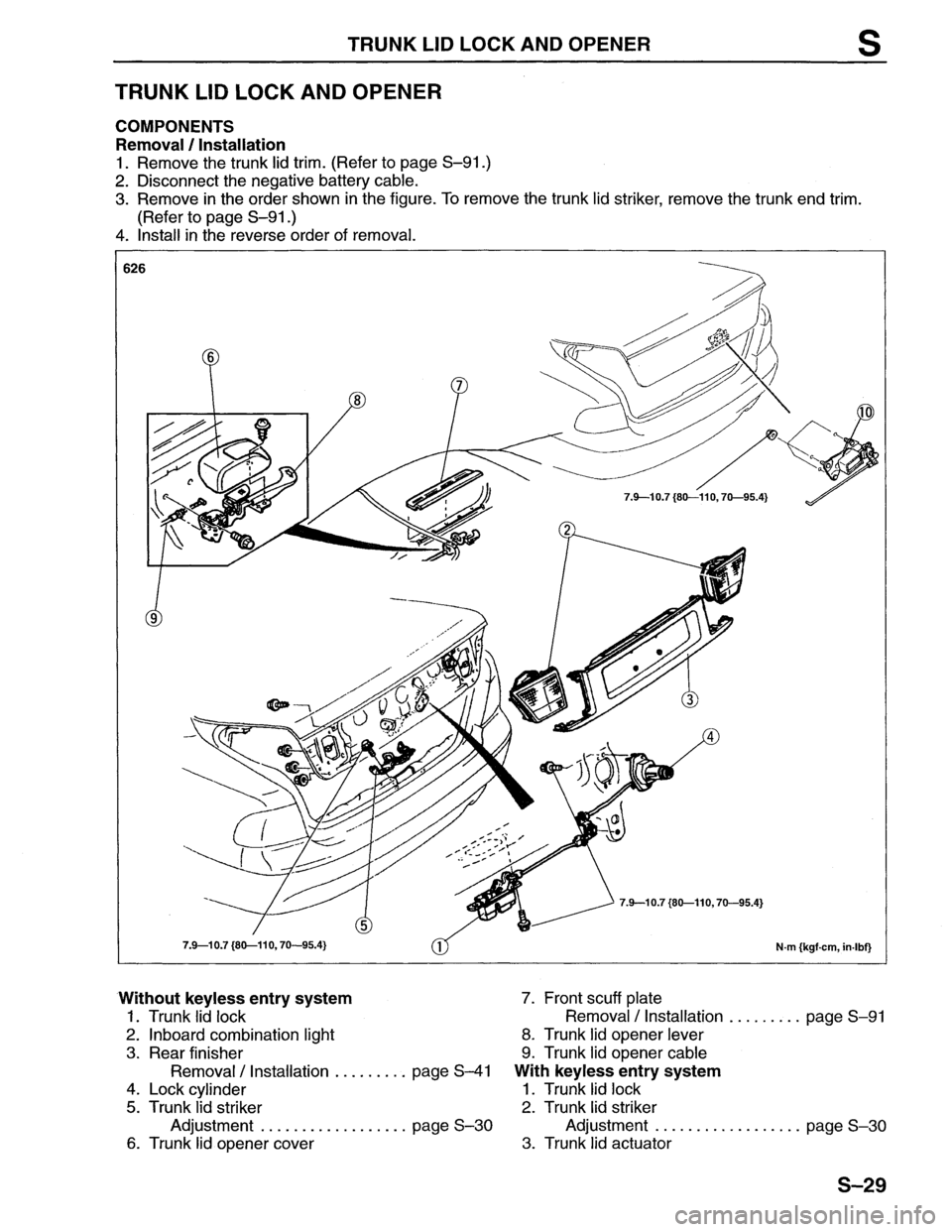 MAZDA MX-6 1996  Workshop Manual 